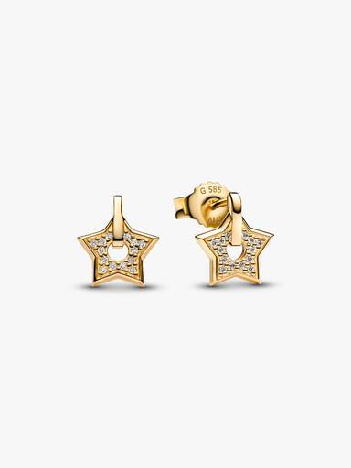Gold Lab-grown Diamond Pavé Star Stud Earrings