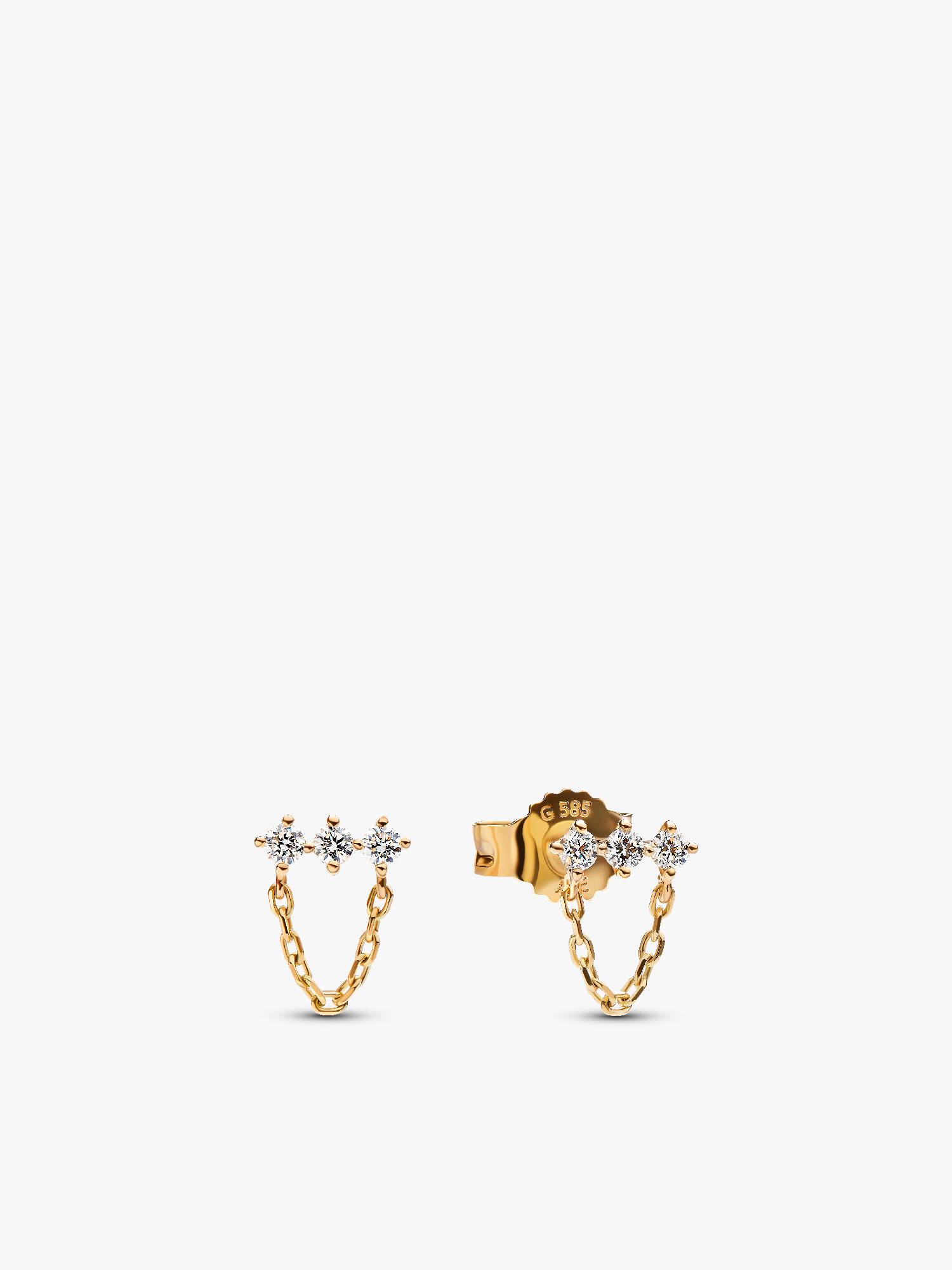 Pandora Era Lab-Grown Diamond Trio Chain Stud Earrings
